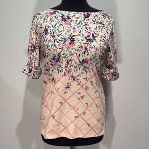 Karen Scott | Floral 3/4 Top
